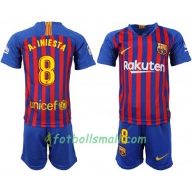 FC Barcelona Fotbollströjor A_Iniesta 8 Barn Hemma tröja 2018/19 Kortärmad